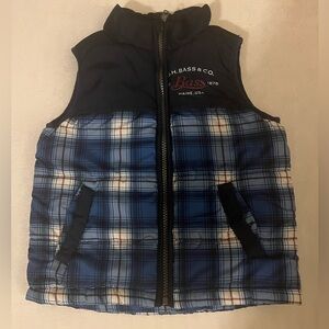 Bass Kids' Navy and Blue Plaid Vest 2T